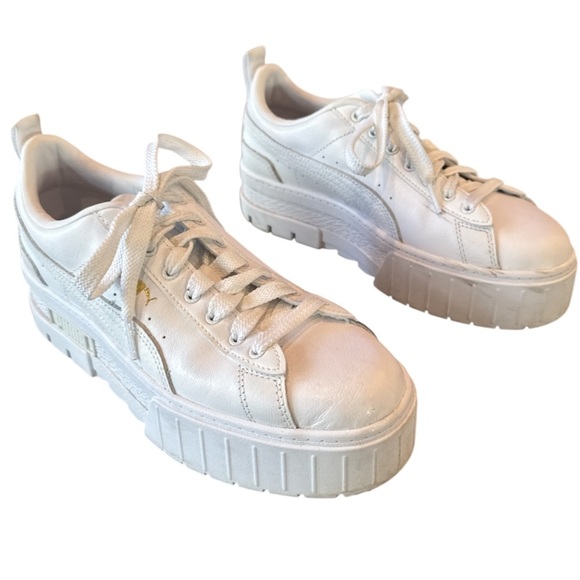 Puma Mayze Wns Classic White Platform Sneakers Size 8.5 - Picture 15 of 15